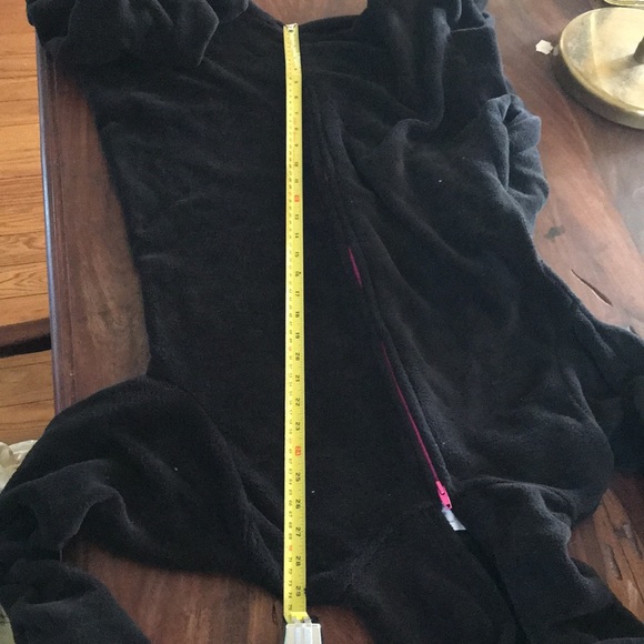New nwot Hoodie Cat Onesie footed black pink - Picture 14 of 14